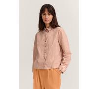 Langarmbluse BUGATTI, Damen, Gr. 38, beige (640, messing), Chiffon, 70% Baumwolle, 27% Polyamid, 3% Elasthan, gestreift, normal, ohne Ausschnitt, Blusen, gestreift aus Baumwollmischung (40907063-38) 6