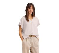 Kurzarmbluse BUGATTI, Damen, Gr. 40, 30, beige, Sweatware, 86% Viskose, 13% Polyamid, 1% Elasthan, unifarben, normal, V-Ausschnitt, Blusen, mit V-Ausschnitt aus leichter Modalware (37864115-40) 30, be