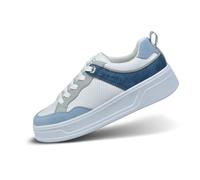 bugatti Damen Chunky Weiß-Blaue Freizeitsneaker mit perforiertem Design für Belüftung, robuster Verarbeitung und modernem Stil, weiß/blau, 40 EU