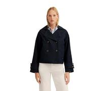 Cabanjacke BUGATTI, Damen, Gr. 36, blau (390, marine), 65% Baumwolle, 35% Polyester, unifarben, regular fit, normaler Saum, Jacken Cabanjacke, wasserabweisend (14447300-36)