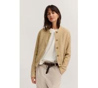 Kurzjacke BUGATTI "Hochwertig", Damen, Gr. 34, beige (50, beige), 56% Polyacryl, 30% Baumwolle, 10% Polyester, 2% Polyamid, 2% Viskose, unifarben, regular fit, Jacken Kurzjacke, Boucle in Blouson-Styl