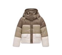 Kurzjacke BUGATTI "Regular Fit", Damen, Gr. 40, beige (60, taupe), 100% Polyamid, unifarben, regular fit, Jacken Kurzjacke, Regular Fit Sorona Kapuze Colorblocking (90667503-40) 60, taupe