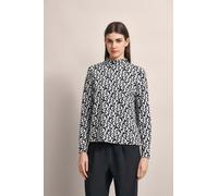 Langarmshirt BUGATTI, Damen, Gr. XL, schwarz, 47% Baumwolle, 35% Polyester, 15% Viskose, 3% Elasthan, unifarben, casual, normal, Langarm normaler Saum, Shirts, mit grafischen Mustern (21297739-XL) sch