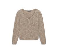 V-Ausschnitt-Pullover BUGATTI "Regular Fit", Damen, Gr. M, 60, taupe, 66% Polyamid, 24% Wolle, 8% Polyacryl, 2% Viskose, meliert, regular fit, V-Ausschnitt, Pullover, Regular Fit V-Ausschnitt Meliert