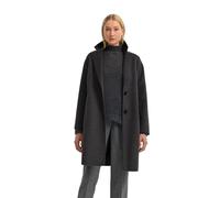 Kurzmantel BUGATTI "Loose Fit", Damen, Gr. 38, grau (280, dunkelgrau), 60% Polyester, 30% Wolle, 10% sonstige Fasern, unifarben, loose fit, normaler Saum, Mäntel Kurzmantel, mit Knopfleiste und aus we