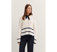 Bugatti Damen Rundhalspullover mit Streifendesign 2XL