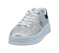 bugatti Damen Sandaletten, Frauen Sandalen,Sommersandalen,bequem,flach,Sommerschuhe,Freizeitschuhe,offene Schuhe,Silver/Dark Green (1371),40 EU/EU UK