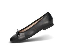 bugatti Damen-Slipper aus echtem Leder mit Schleifendetail, Logo-Feature, flexiblem weichem klassisch minimalistischem Design, schwarz, 36 EU