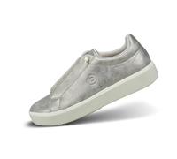 bugatti Damen-Sneaker aus silberfarbenem Metallic mit Logo-Akzenten, elastischen Schnürsenkeln, weichen gepolsterten Innensohlen und leichten Eva-Sohlen Metallics 38 EU