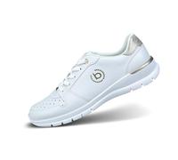 bugatti Damen-Sneaker mit Perforationen für Luftzirkulation, metallischen Akzenten, leichtem Design und stilvollem Komfort für den Alltag. weiß/Metallics 37 EU