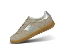 bugatti Damen-Sneaker Sandy mit silbernen Akzenten, Kunstnubuk-Textur, hitzebeständigen Gummisohlen und verbesserter Komfortunterstützung Sand/Gold 40 EU