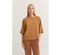 Sweatshirt BUGATTI, Damen, Gr. M, 70, cognac, Sweatware, 65% Modal, 30% Polyester, 5% Elasthan, unifarben, casual, normal, Rundhals, Halbarm normaler Saum, Sweatshirts, kurzärmelig & oversized (772547