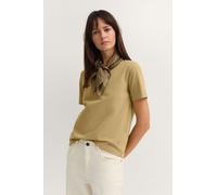 Bugatti Damen T-Shirt Elastisch – 95% Baumwolle, 5% Elasthan, Rundhals, Kurzarm – Moos Gr. L