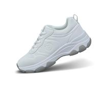 bugatti Damen Weiße Chunky-Sneaker mit Logo-Prägung, perforiertem Design und Leichter Flexibilität, weiß, 42 EU