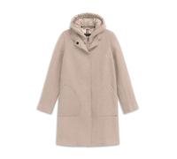 Wollmantel BUGATTI "Modern Fit", Damen, Gr. 38, 40, beige, 50% Viskose, 50% Wolle, unifarben, casual, normal, Langarm normaler Saum, Mäntel, mit Kapuze & herausnehmbarer Weste (43365428-38) 40, beige