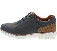 Slip-On Sneaker BUGATTI, Herren, Gr. 43, blau, Lederimitat, kontrastfarbene Details, Schuhe, Halbschuh, Freizeitsneaker mit Perforation, elastische Schnürsenkel (10573130-43) blau