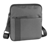 bugatti Domani Umhängetasche für Herren und Damen Schultertasche Medium Leder, Messenger Bag Kuriertasche, Grau