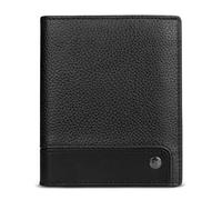 bugatti Due kleines Herren-Portemonnaie aus Leder mit RFID-Schutz, Geldbörse mit Klappe klein, schwarz