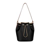 bugatti Ella Beuteltasche aus Kunstleder, modische Damen-Handtasche mit Zugband, schwarz