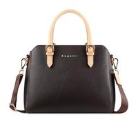 bugatti Ella Damen Handtasche Bowling-Bag Shopper mittelgroß, Olive | Applikationen in Goldoptik, Kunstleder, mit Schulterriemen