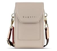 Bugatti Ella Geldbörse Damen zum Umhängen mit Smartphone-Fach, Portemonnaie aus Kunstleder, beige