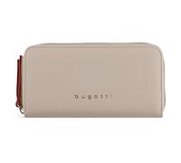 bugatti Ella Geldbörse für Damen groß, Portemonnaie lang aus Kunstleder in beige