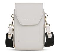 Bugatti Ella Geldbörse zum Umhängen mit Smartphone-Fach, Portemonnaie in Saffiano-Art aus Kunstleder, beige