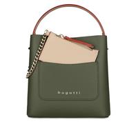 bugatti Ella Handgelenk-Tasche mit extra Geldbörse, kleine Handtasche aus Kunstleder, olive