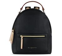 bugatti Ella Rucksack klein für Damen, modischer Tagesrucksack aus Kunstleder, schwarz