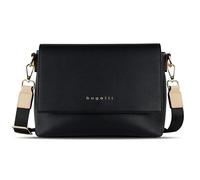 bugatti Ella Schultertasche für Damen, Frauen-Umhängetasche aus Kunstleder in schwarz