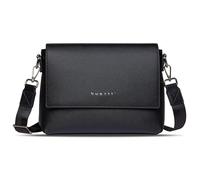 bugatti Ella Schultertasche für Damen, Frauen-Umhängetasche in Saffiano-Art aus Kunstleder, schwarz