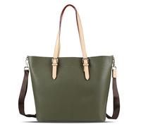 bugatti Ella Shopper Tote Bag große Handtasche Henkeltasche, Olive | Bag-In-Bag Tasche, Akzente in Goldoptik, hochwertiges Kunstleder, klassisch elegant