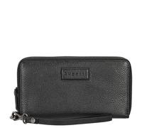 Geldbörse BUGATTI "ELSA", Damen, schwarz, Leder, leicht glänzend, unifarben, Kleinlederwaren, echt Leder (41860232-0) schwarz