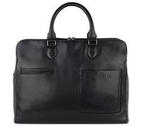 bugatti Firenze große Aktentasche mit 15" Laptopfach, Arbeitstasche aus Leder, schwarz