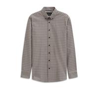 Langarmhemd BUGATTI "Easy Care", Herren, Gr. XXL, Normalgrößen, 90, braun, 100% Baumwolle, kariert, casual, normal, Langarm eckige 2-Knopf-Manschette, Hemden, kariert mit Button-Down-Kragen (59167710-