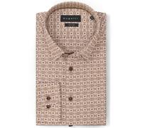 Businesshemd BUGATTI "Modern Fit", Herren, Gr. XL, Normalgrößen, 70, braun, Canvas, 100% Baumwolle, bedruckt, normal, Hemden, mit Under-Button-Down Kragen (84308567-XL) 70, braun