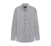 Langarmhemd BUGATTI "Easy Care", Herren, Gr. M, Normalgrößen, 390, marine, 100% Baumwolle, gestreift, normal, eckige 2-Knopf-Manschette, Hemden, gestreift mit Button-Down und aus Baumwolle (14273465-M