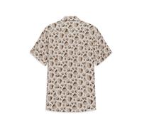Kurzarmhemd BUGATTI, Herren, Gr. L, Normalgrößen, 40, beige, Canvas, 100% Leinen, unifarben, normal, Hemden, Modern Fit mit einem Print (85879008-L) 40, beige