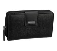 bugatti Sina Reißverschluss-Damenbörse M aus echtem Leder, Geldbörse für Frauen, schwarz