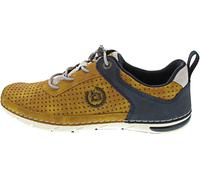 Bugatti Man Herren Schnürer – sportliche Sneaker mit Wechselfußbett – Gelb/Dunkelblau Gr. 44