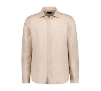 Langarmhemd BUGATTI, Herren, Gr. L, Normalgrößen, beige (60, taupe), 100% Leinen, unifarben, normal, eckige 2-Knopf-Manschette, Hemden, aus Leinen (85382464-L) 60, taupe