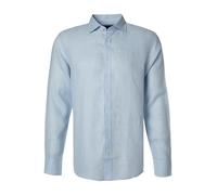 bugatti Hemd Herren Slim Fit Langarm Leinen blau, M