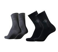 bugatti Herren 4er Pack Logo + uni basic schwarz, jeans melange | Herrensocken,4er Pack,Baumwollsocken,atmungsaktiv,weich,Komfortbund,verstärkte Ferse,verstärkte Spitze,formstabil,langlebig