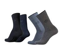 bugatti Herren 4er Pack Logo + uni basic schwarz, jeans melange, Size:43-46, Farben:jea/ant