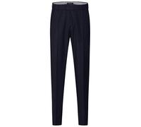 Anzughose BUGATTI "Mix & Match", Damen, Gr. 25, Untersetztgrößen, blau (390, marine), 75% Wolle, 22% Polyester, 3% Elasthan, unifarben, gerade, unten schmal, Hosen Anzughose, mit Bügelfalte & feiner S