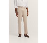 Anzughose BUGATTI "Regular Fit", Herren, Gr. 50, Normalgrößen, 30, beige, 66% Polyester, 21% Viskose, 10% Polyamid, 3% Elasthan, unifarben, regular fit, Hosen Anzughose, Jersey-Artikel mit Stretch (98