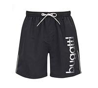 Bugatti - Herren Badeshort in Marineblau, türkis oder schwarz, Schwarz, S