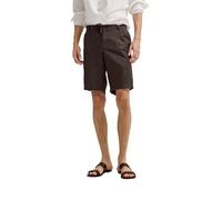 Bermudas BUGATTI "Soft touch", Herren, Gr. 48, Normalgrößen, 80, braun, 55% Leinen, 45% Baumwolle, unifarben, normal, Hosen Bermudas, Leinen-Baumwoll-Mix (20093440-48) 80, braun