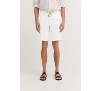 Bermudas BUGATTI, Herren, Gr. 52, Normalgrößen, 10, weiß, 76% Baumwolle, 23% Leinen, 1% Elasthan, unifarben, casual, normal, Hosen, aus Baumwoll-Leinen-Mix (65276142-52) 10, weiß