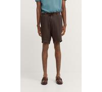 Bermudas BUGATTI, Herren, Gr. 58, Normalgrößen, braun (80, braun), 55% Leinen, 45% Baumwolle, unifarben, normal, Hosen Bermudas, aus Leinen-Baumwollmix (10722932-58)